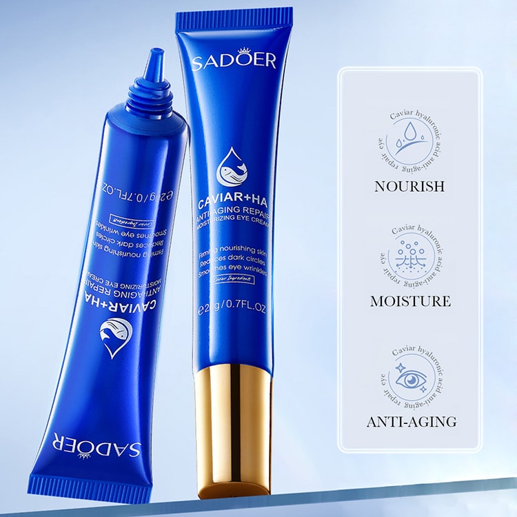 Anti Dark Circles Eye Cream with Caviar Hyaluronic Acid for Bags, Firming and Moisturizing Beauty Skin Care