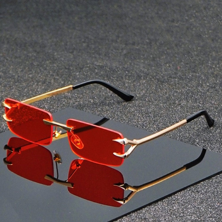 Rimless Square Frame Glasses Lightweight Unisex Fashion Eyewear