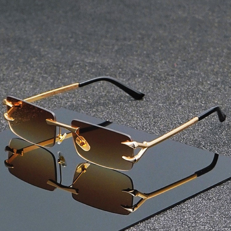 Rimless Square Frame Glasses Lightweight Unisex Fashion Eyewear