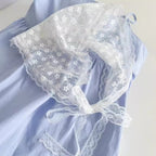 Elegant White Lace Triangle Scarf Floral Breathable Fashion Headscarf for Travel and Photography