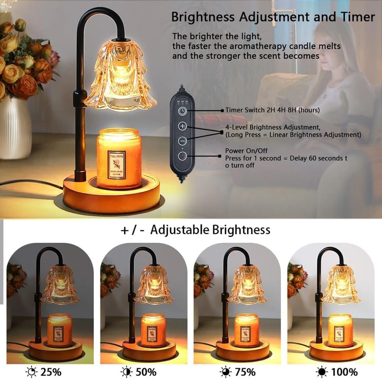 Dimmable Aromatherapy Candle Warmer Lamp Adjustable Brightness Fragrance Diffuser With Light Home Decor Bedroom Living Room