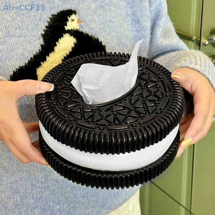 Home Living Room Bedroom Desktop Tissue Box, Creative Oreo Style Extractive Paper Box Car, Dining Table Decor