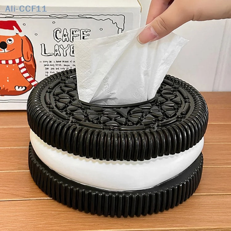 Home Living Room Bedroom Desktop Tissue Box, Creative Oreo Style Extractive Paper Box Car, Dining Table Decor