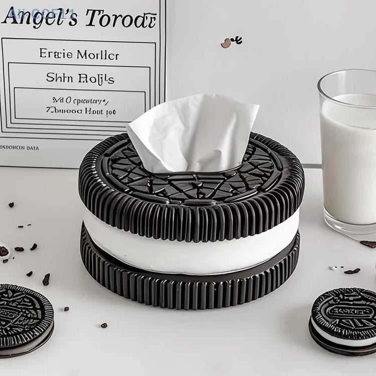 Home Living Room Bedroom Desktop Tissue Box, Creative Oreo Style Extractive Paper Box Car, Dining Table Decor