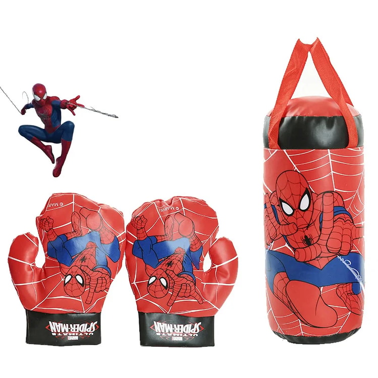 Disney Marvel Spiderman Figure Toy Gloves, Sandbag Suit Boxing Spider Man Outdoor Sports Kids Toys Sandbag Gloves Sets