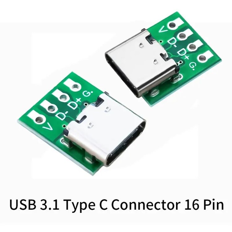Most Reviewed USB Type C 16 Pin Female PCB Breakout Connector Board for DIY Cable Repair and Electronics Projects