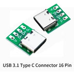 Most Reviewed USB Type C 16 Pin Female PCB Breakout Connector Board for DIY Cable Repair and Electronics Projects