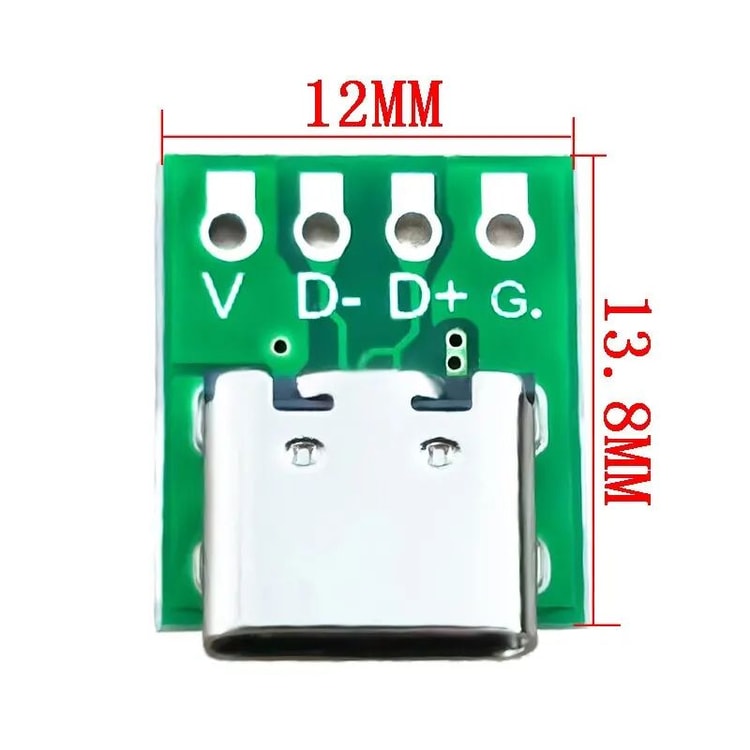 Most Reviewed USB Type C 16 Pin Female PCB Breakout Connector Board for DIY Cable Repair and Electronics Projects