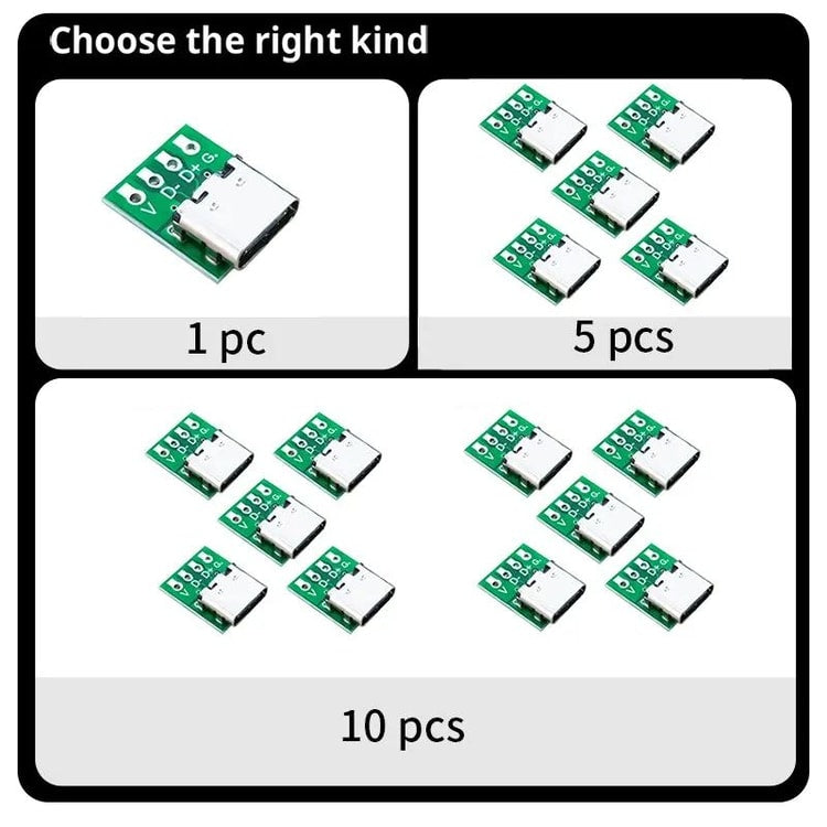 Most Reviewed USB Type C 16 Pin Female PCB Breakout Connector Board for DIY Cable Repair and Electronics Projects