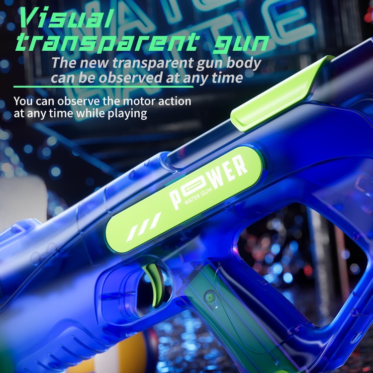 Electric Water Gun with LED Lights Rechargeable Automatic Water Blaster for Kids Summer Pool Toys