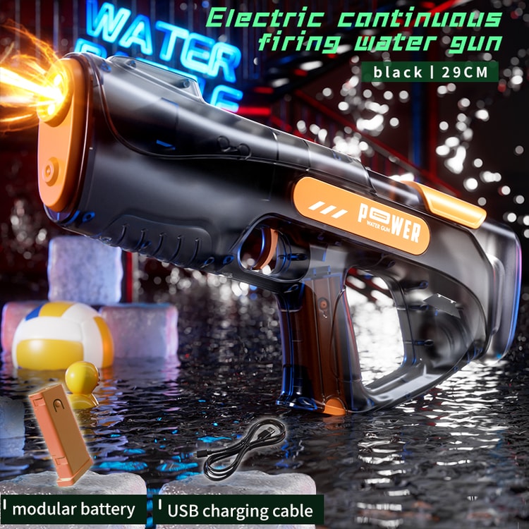 Electric Water Gun with LED Lights Rechargeable Automatic Water Blaster for Kids Summer Pool Toys