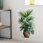 Green Plant Wall Decor Sticker for Home Living Room Bedroom Self Adhesive Potted Leaf Design
